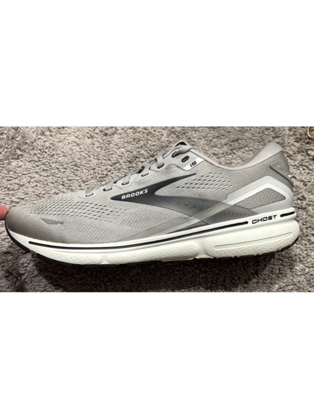 Brooks Ghost 15 Mens 13 B Narrow Shoes Gray Running Walking Sneaker 1103931B098